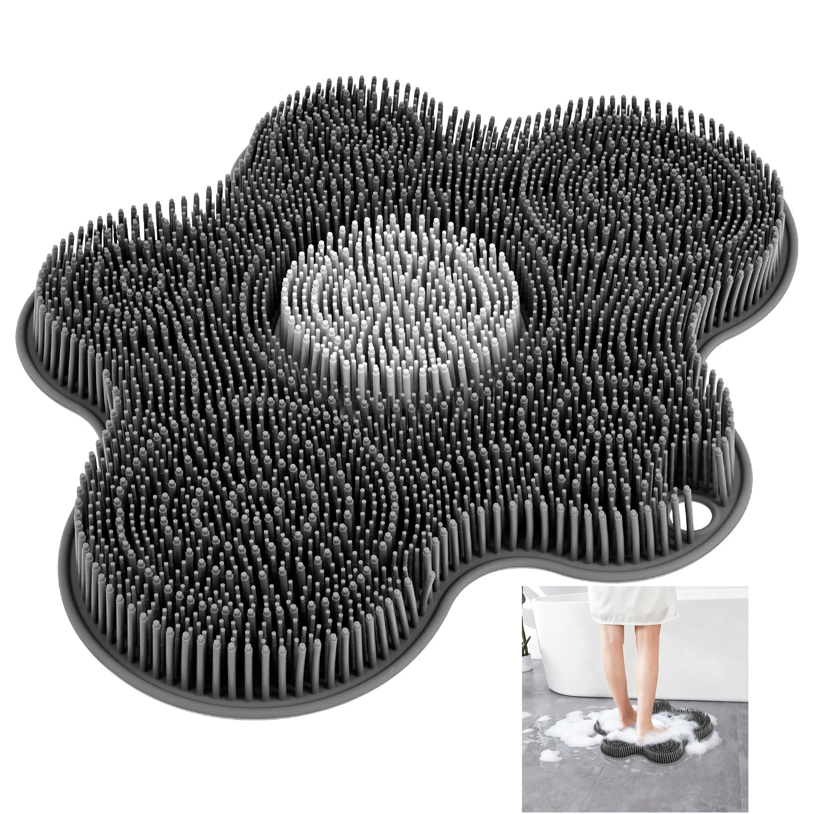 Bar Mat Rubber - فرشاة سيليكون لتقشير القدمين وتدليكها في