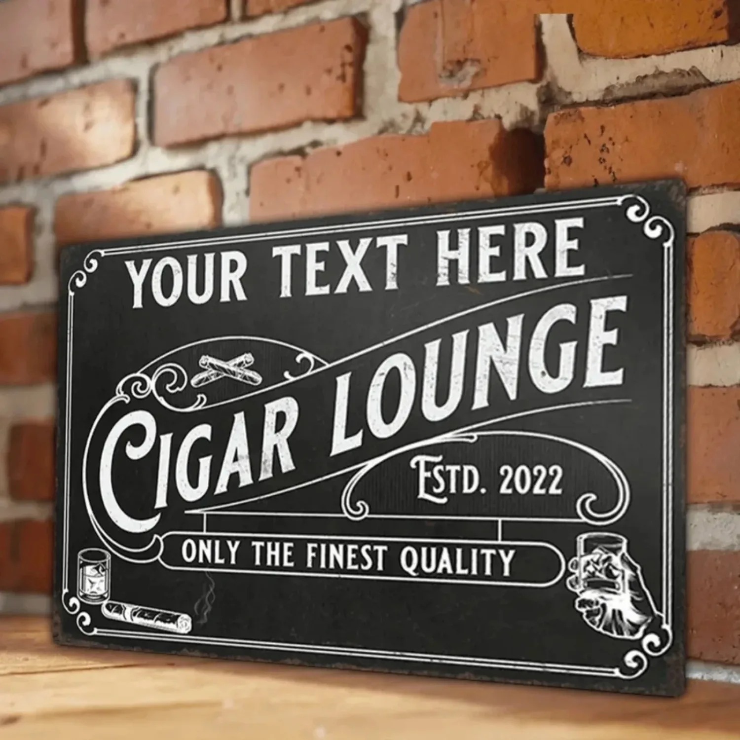 Home Bar Lounge - CIFbuy لوحة ألومنيوم مخصصة للسيجار، ديكور